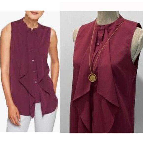 Banana Republic Ruffle Sleeveless Blouse Size Small - Picture 1 of 15
